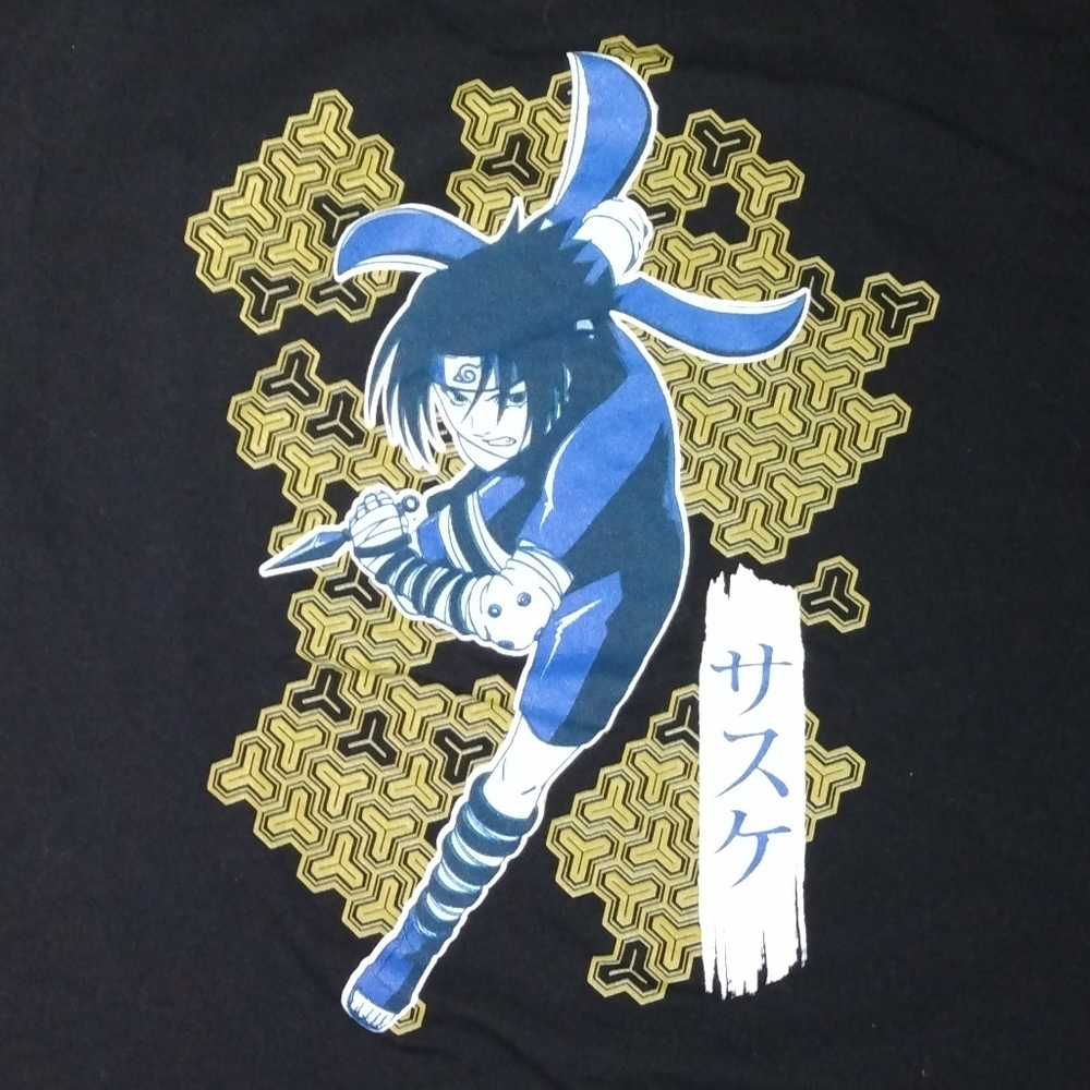 Vintage Sasuke Uchiha Naruto T-Shirt Size XL 2002 Shonen Jump Anime Manga